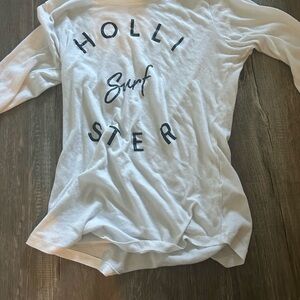 Hollister White Tee with Black Lettering